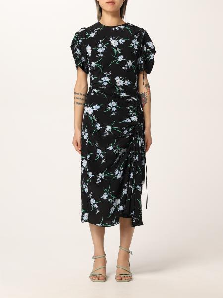 N ° 21 midi dress in silk with floral print
