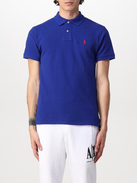 Tot ziens in stand houden Spreek uit Polo Ralph Lauren Outlet: cotton polo shirt with logo - Blue 1 | Polo Ralph  Lauren polo shirt 710795080 online on GIGLIO.COM