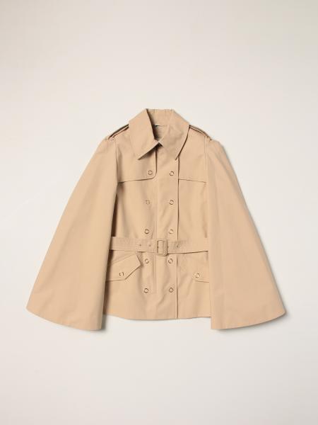 Burberry cotton trench coat with flared sleeves