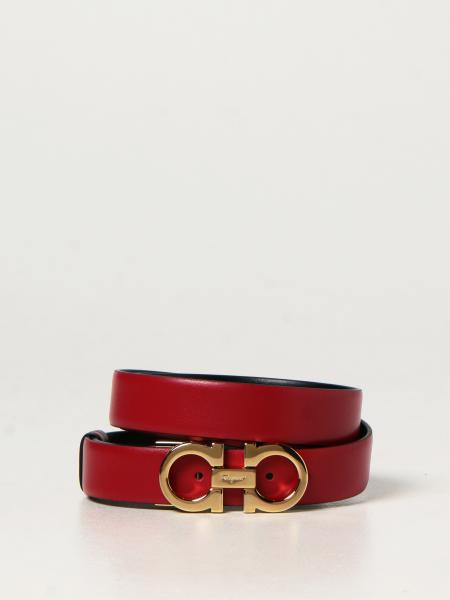 FERRAGAMO: Gancini reversible leather belt - Red | Ferragamo belt ...