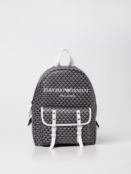 Emporio Armani: Emporio Armani backpack with all over eagle logo