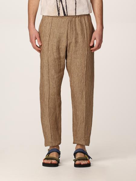 Emporio Armani men's clothing: Emporio Armani pants in linen with pleats