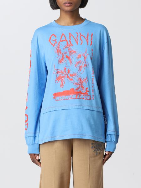 Ganni: Ganni sweatshirt in cotton with print