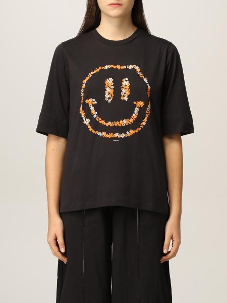 Ganni cotton T-shirt with Smile