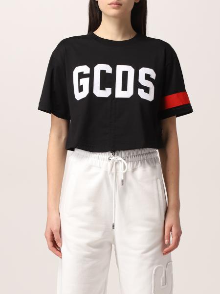 GCDS women's clothes: Gcds cropped T-shirt with logo print