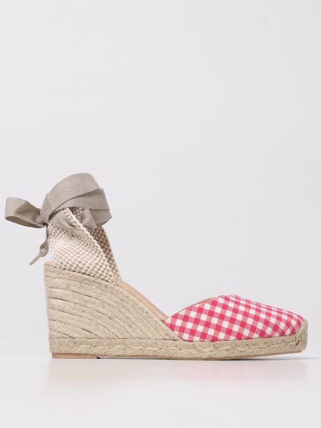 My Chalom wedge espadrilles in vichy fabric