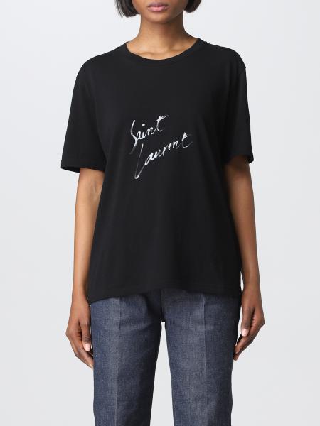 Saint Laurent women: Saint Laurent cotton t-shirt with logo