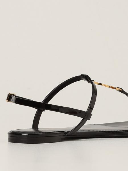 saint laurent black flat sandals