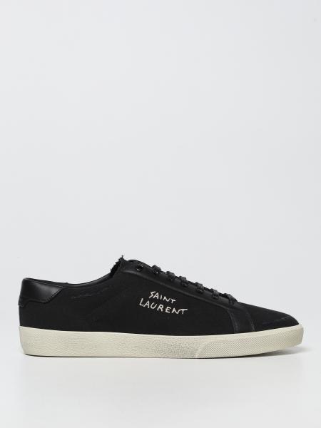 Saint Laurent canvas and leather sneakers