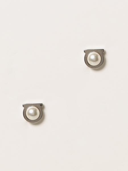 Salvatore Ferragamo brass button earrings
