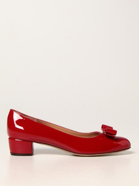 Salvatore Ferragamo shoes for women: Salvatore Ferragamo Vara patent leather ballet flats