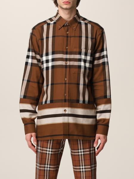 Burberry uomo: Camicia Creeton Burberry in flanella di cotone tartan