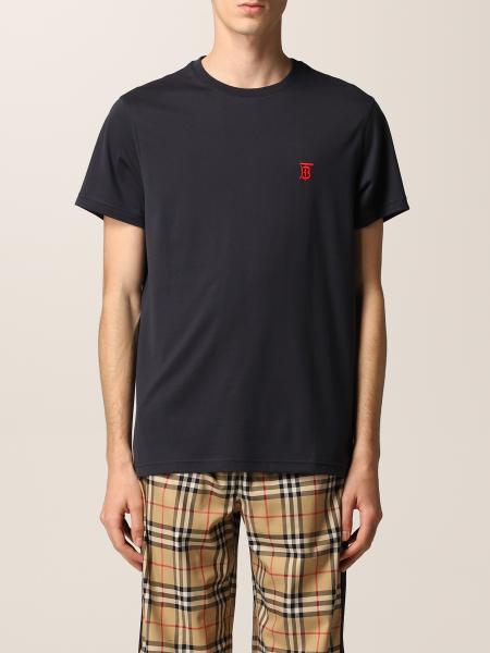 Burberry uomo: T-shirt Burberry in cotone con monogramma