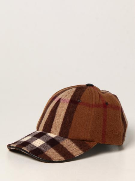 Burberry uomo: Cappello da baseball Burberry in lana tartan