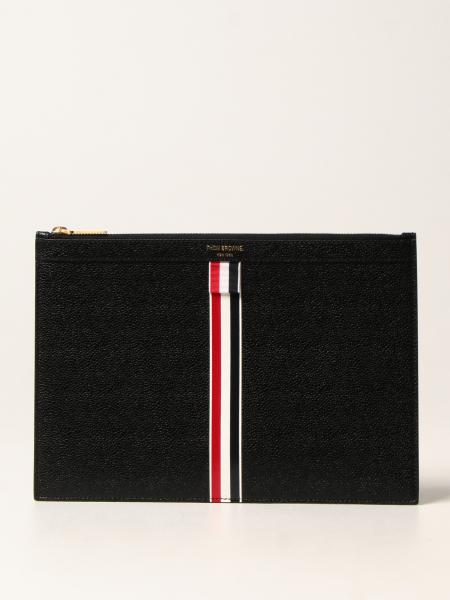 Thom Browne: Thom browne pouch in textured leather