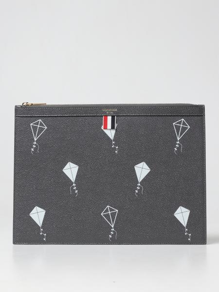 Thom Browne: Thom Browne pouch in grained leather