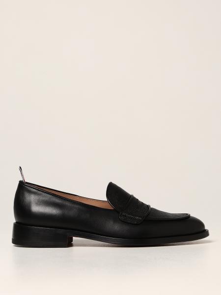 THOM BROWNE: moccasins in calfskin - Black | Thom Browne loafers ...