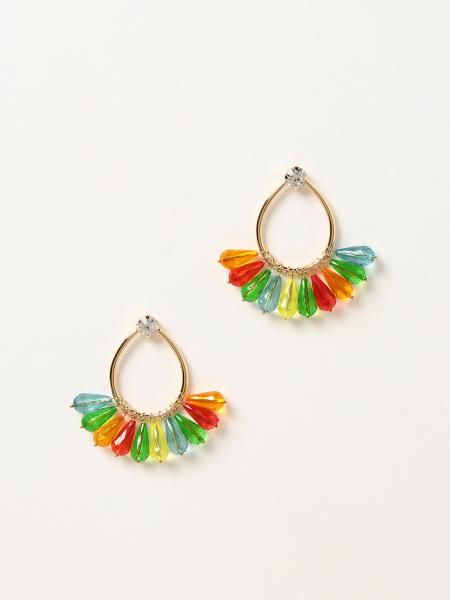 Twinset pendant earrings with rhinestones