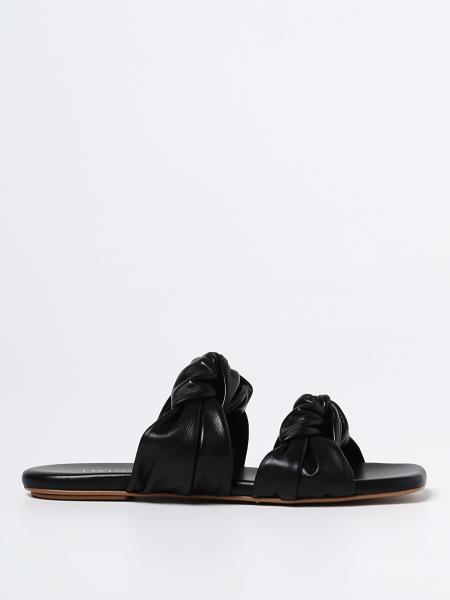Twinset women: Twinset slide sandals in leather