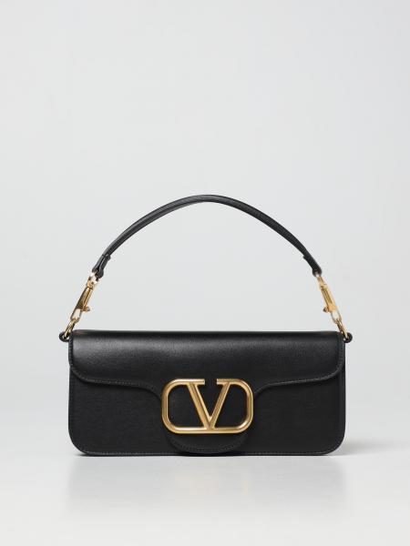 VALENTINO GARAVANI: Locò smooth leather bag - Black | Valentino ...