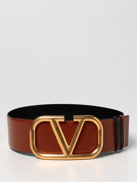 Valentino women: Valentino Garavani reversible leather belt with VLogo buckle