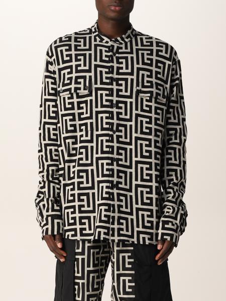 Balmain cotton shirt with monogram pattern