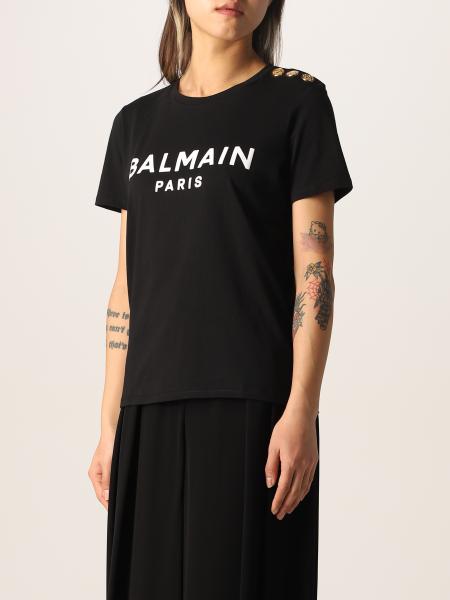 BALMAIN：Tシャツ レディース - ブラック - Giglio.com