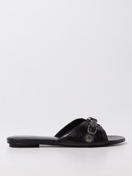 Balenciaga women: Cagole Balenciaga leather sandals