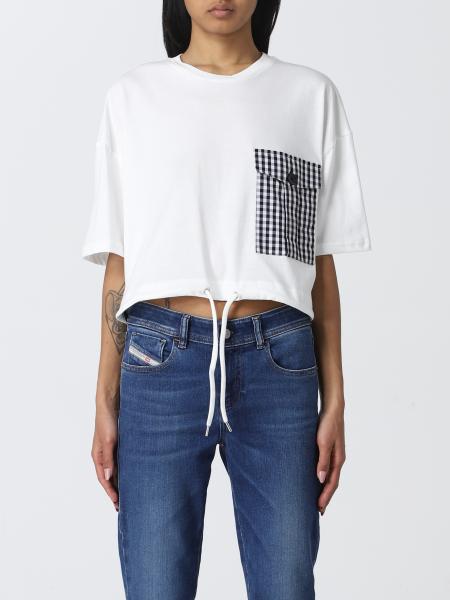 T-shirt cropped Twinset-Actitude in cotone