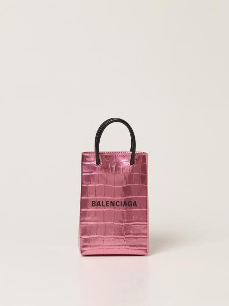 Balenciaga mini shopping bag in crocodile print leather