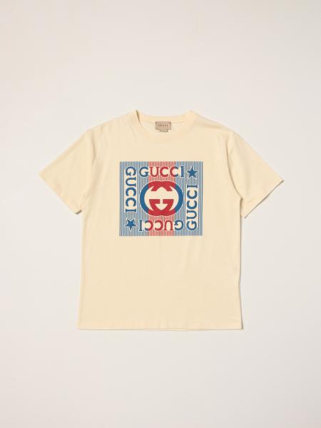 T-shirt Gucci in cotone con logo e stampa