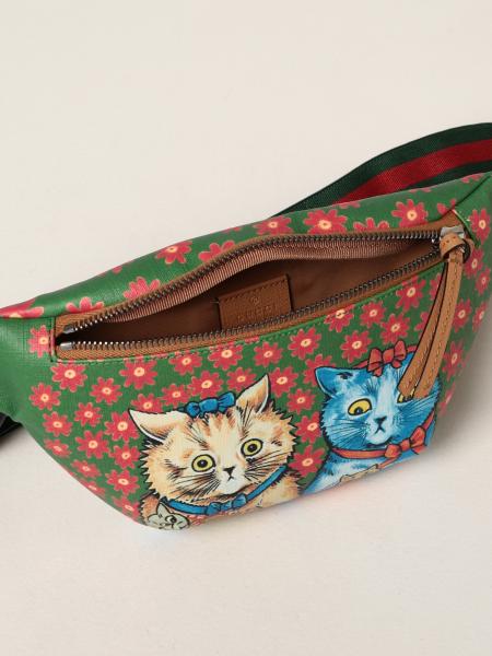 GUCCI: Marsupio in tessuto GG Supreme con gatti - Beige | Zaino Gucci  502095UR7AN GIGLIO.COM