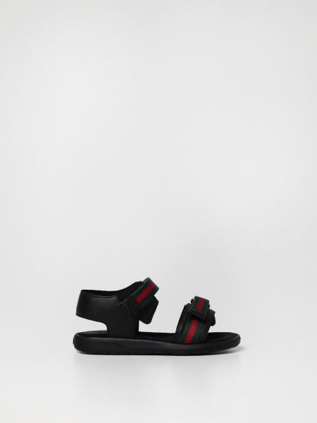Gucci leather sandals with Web stripes
