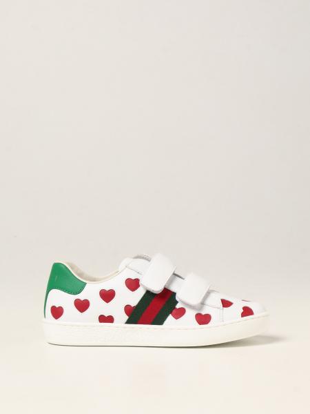 Gucci: Gucci Ace leather sneakers with hearts