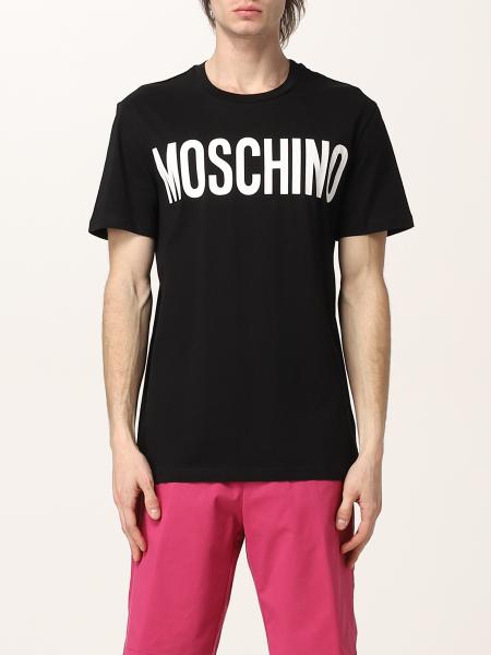 MOSCHINO COUTURE: cotton t-shirt with logo - Black | Moschino Couture t ...