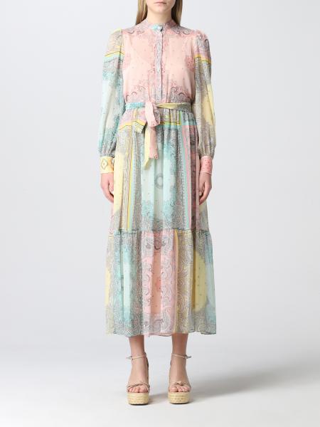 Elegante Kleider: Langes Twinset Kleid mit Bandana-Print