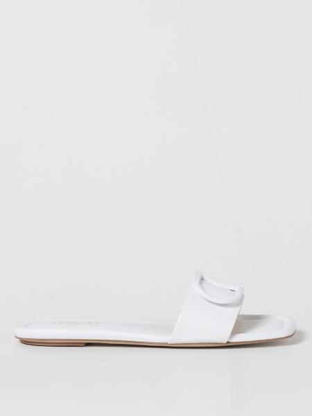 Twinset slide sandals in smooth leather