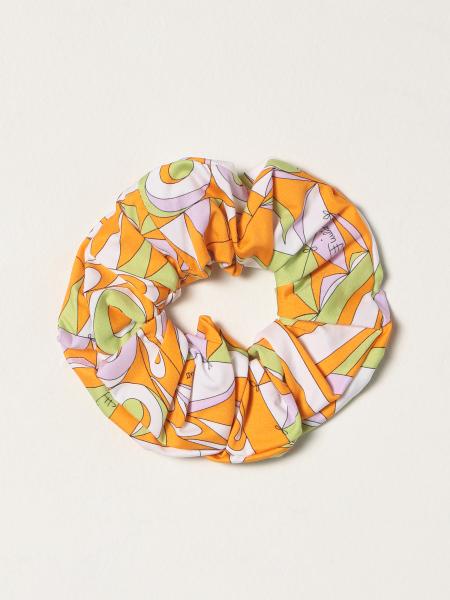 Emilio Pucci hair tie with small flags print