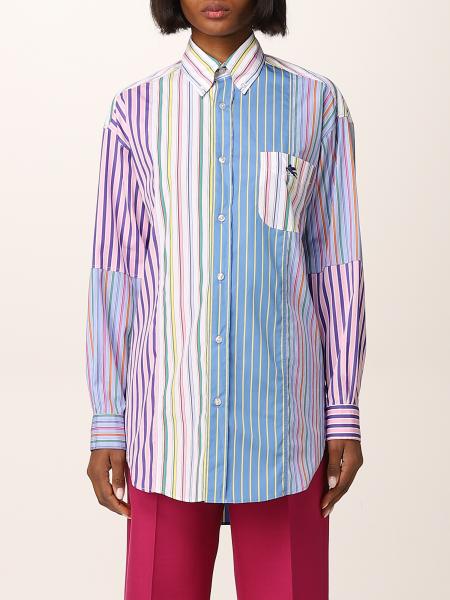 Eu 40 NWT $410 ETRO Plum Purple Woven Ribbon Stripe Cotton Dress Shirt M 