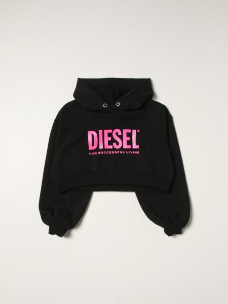 Diesel: Felpa cropped Diesel con logo