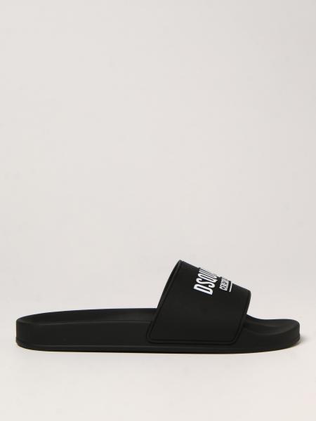 Dsquared2 men's shoes: Dsquared2 slide sandal in rubber with logo
