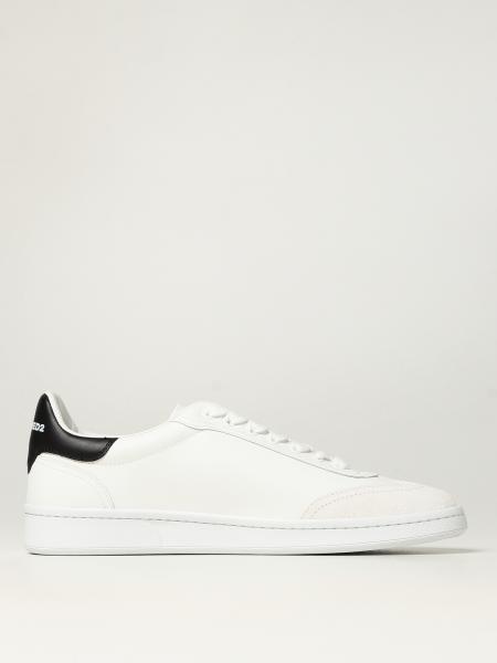 Dsquared2 boxer sneakers in smooth leather and suede