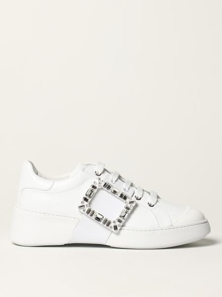 Roger Vivier Viv' skate leather trainers with metal buckle