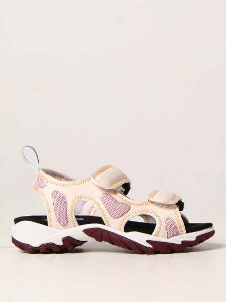 McQ Striae sandal in synthetic leather and mesh