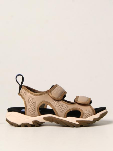 Mcq men: McQ Striae sandal in synthetic leather and mesh