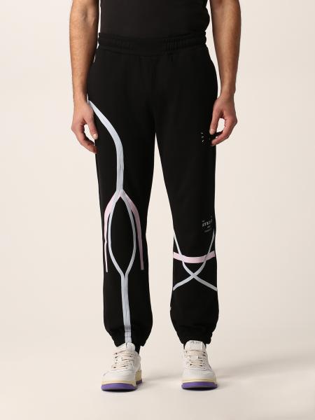Mcq: Pantalone jogging Striae McQ in cotone con stampe grafiche