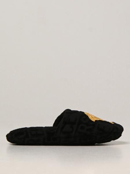 Versace Home: Versace Home slippers with embroidered Medusa