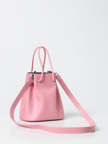 Pink Womens Bags Bucket bags and bucket purses MEDEA Satin And Leather Mini Bucket Bag in Red Pink 