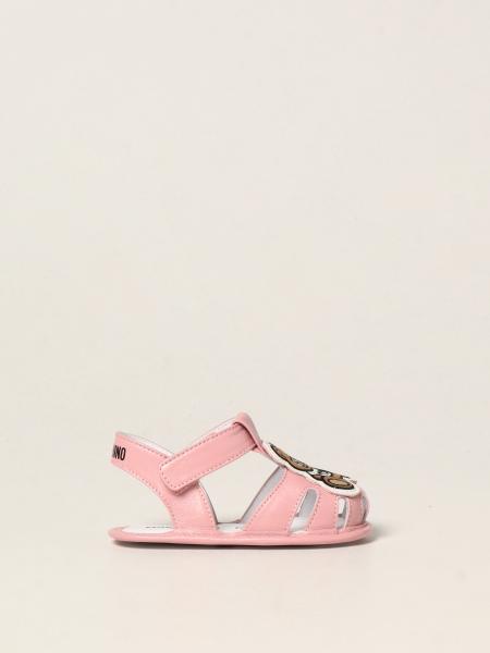 Moschino Baby leather sandals with Teddy