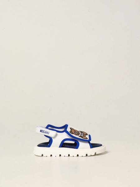 Moschino Baby leather sandals with Teddy